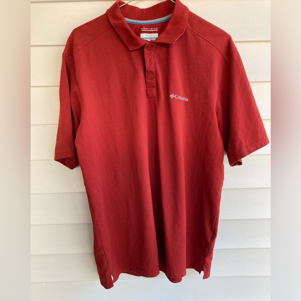 Men Burnt Orange Columbia Polo Sz Medium